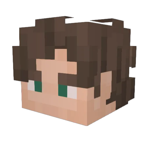 outgoes Minecraft avatar head, 3D render