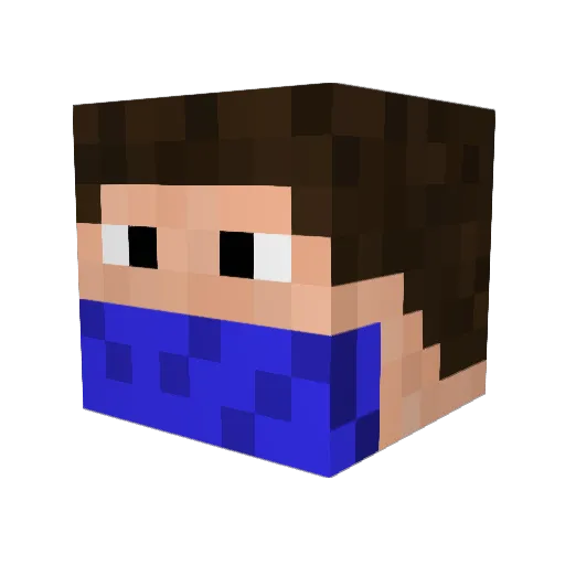 outlaws77 Minecraft avatar head, 3D render