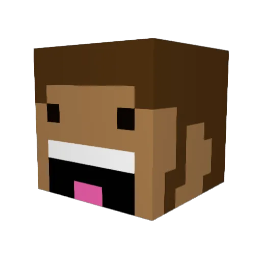 outoku Minecraft avatar head, 3D render