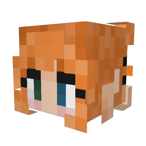 outragedprincess Minecraft avatar head, 3D render