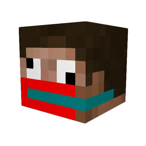 outsmarted Minecraft avatar head, 3D render