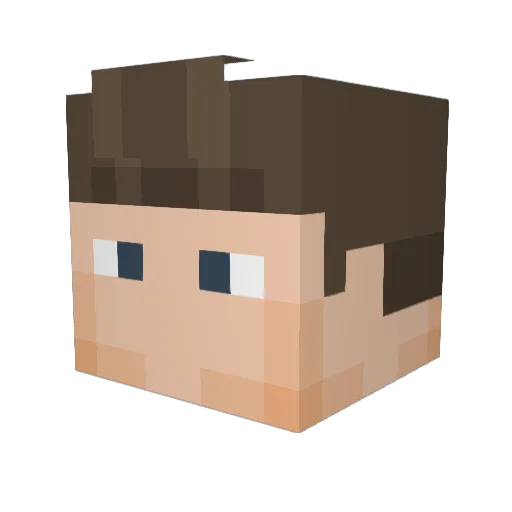 ouxe Minecraft avatar head, 3D render