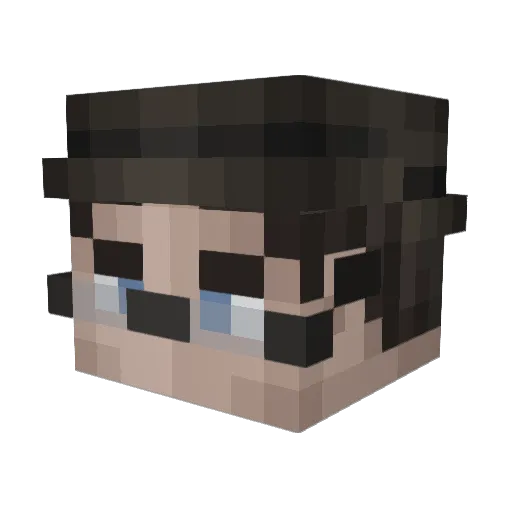 ouzb Minecraft avatar head, 3D render