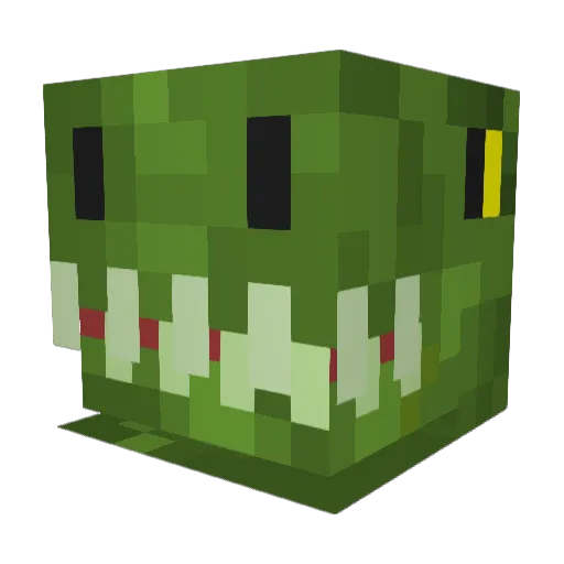 ouzosaurus Minecraft avatar head, 3D render