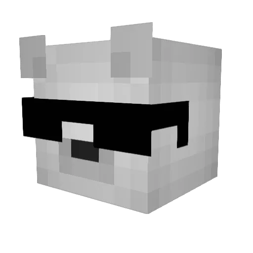 ovarux Minecraft avatar head, 3D render