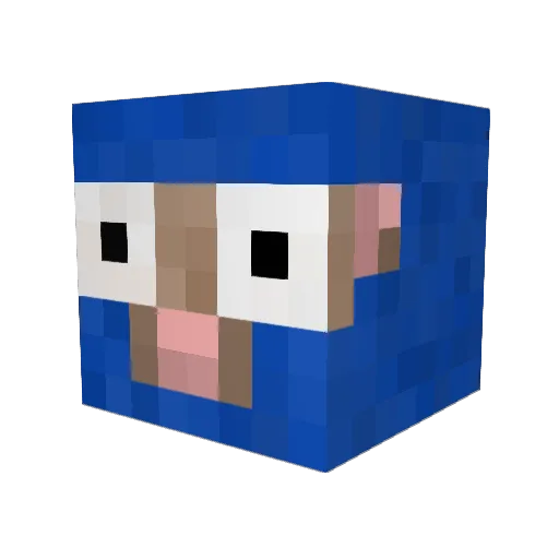 ovelha Minecraft avatar head, 3D render