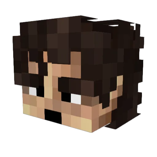 ovenfrite Minecraft avatar head, 3D render