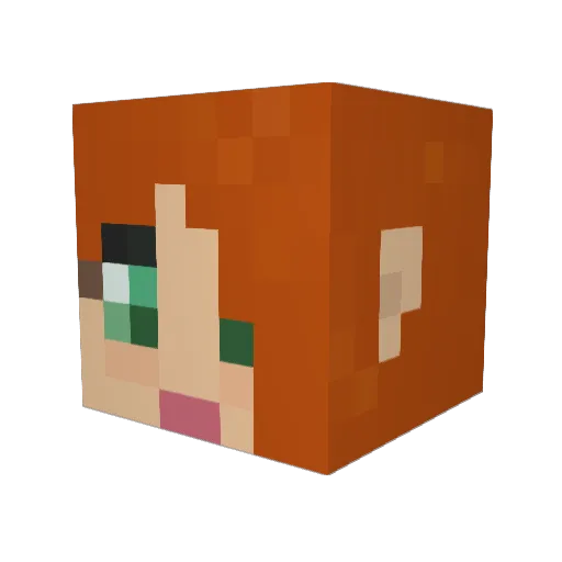 over_nerd Minecraft avatar head, 3D render