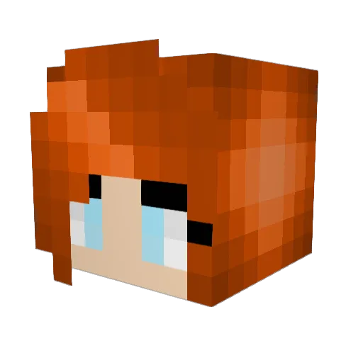overattached Minecraft avatar head, 3D render