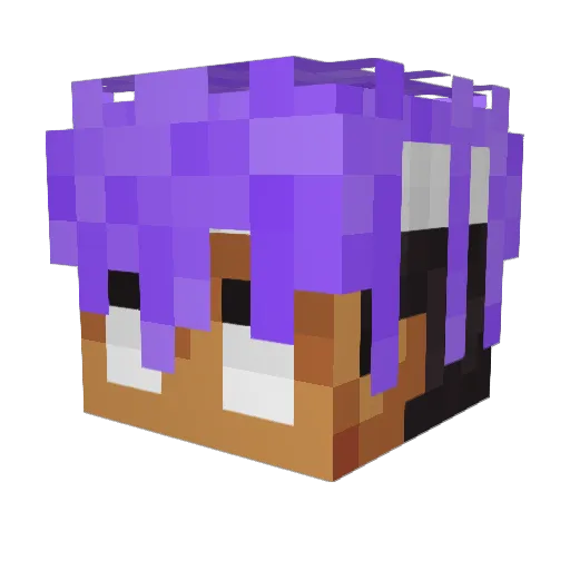 overcharred Minecraft avatar head, 3D render