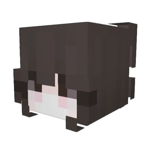 overhangs Minecraft avatar head, 3D render
