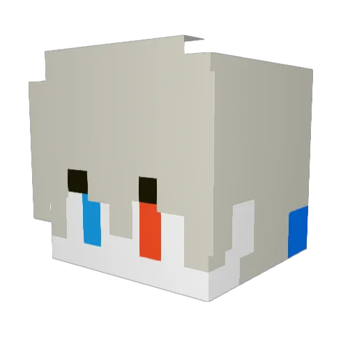 overjoyedMajor Minecraft avatar head, 3D render