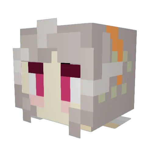 overlordmichelle Minecraft avatar head, 3D render