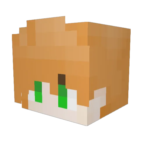 oversave Minecraft avatar head, 3D render