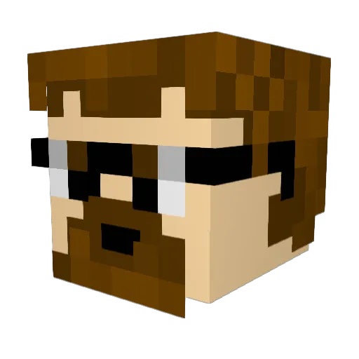 overscoper Minecraft avatar head, 3D render