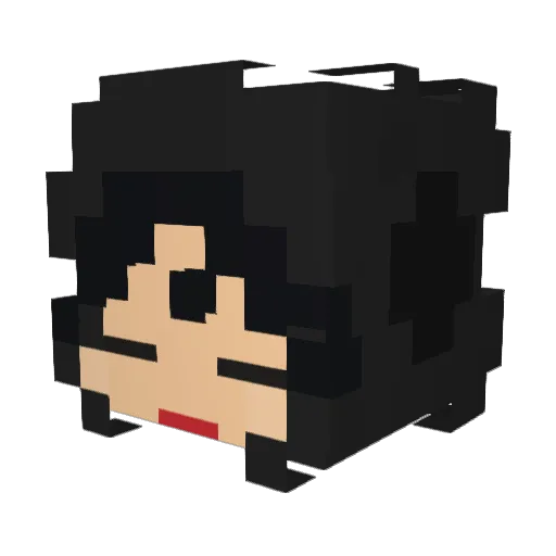 oweened Minecraft avatar head, 3D render