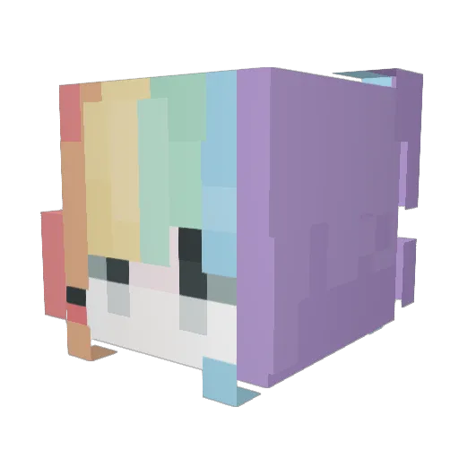 oxeie Minecraft avatar head, 3D render