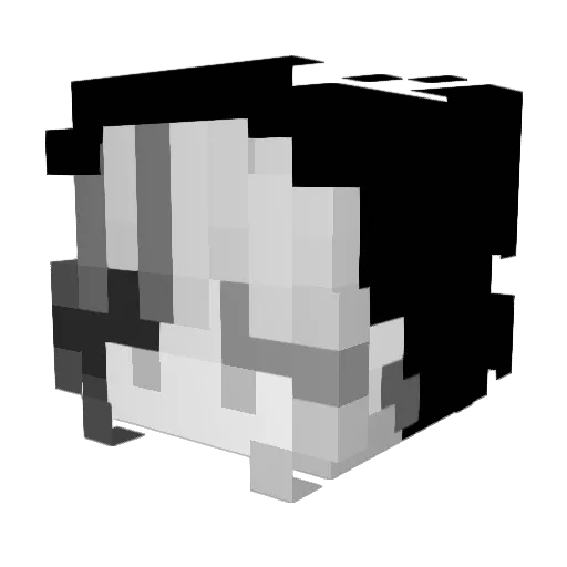 oyu_0018 Minecraft avatar head, 3D render