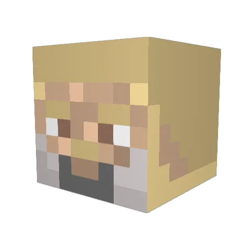 ozgun Minecraft avatar head, 3D render