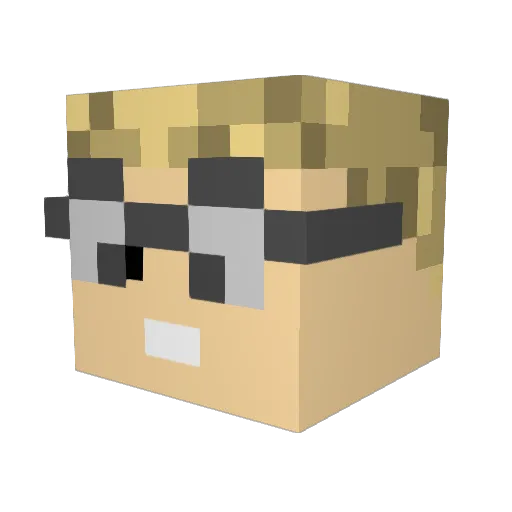 ozkuuz Minecraft avatar head, 3D render