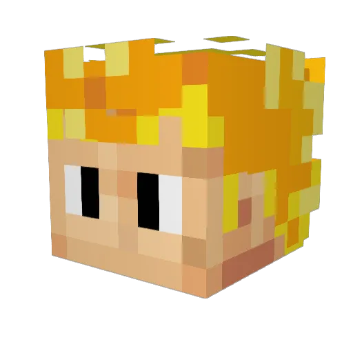ozzylara Minecraft avatar head, 3D render