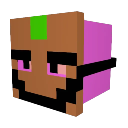 p00ping Minecraft avatar head, 3D render