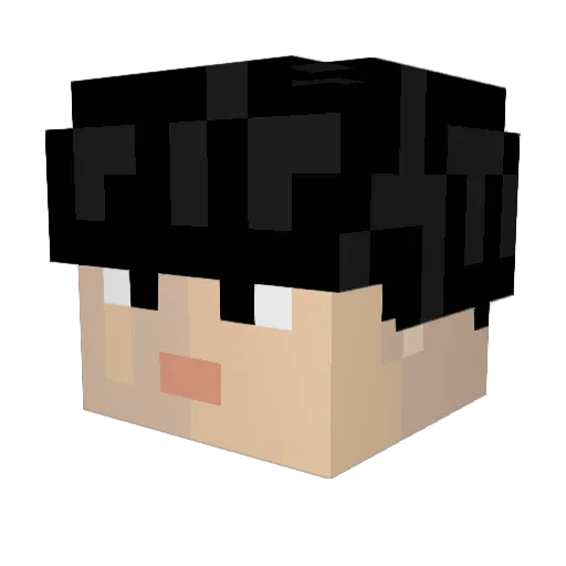 p0mp0m Minecraft avatar head, 3D render