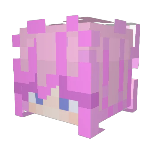 p0np0m Minecraft avatar head, 3D render