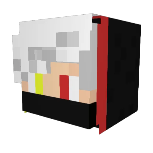 p1ew Minecraft avatar head, 3D render