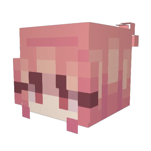p1nkeye Minecraft avatar head, 3D render