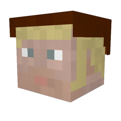 p200k Minecraft avatar head, 3D render