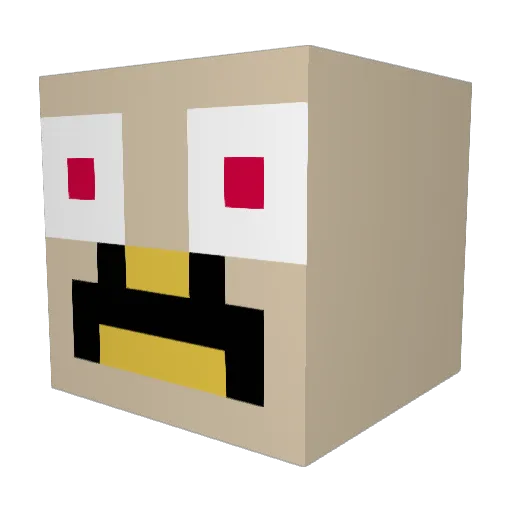 p33nar Minecraft avatar head, 3D render