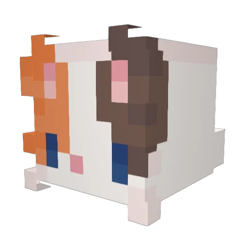 p3rsonn Minecraft avatar head, 3D render