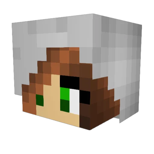 p4p3rcl1ps Minecraft avatar head, 3D render