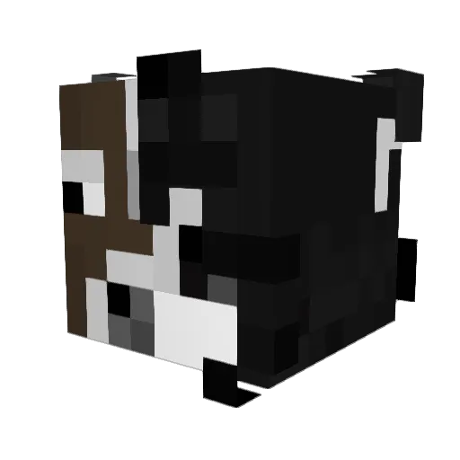 pCow Minecraft avatar head, 3D render
