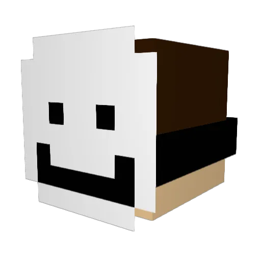 pMTG3416 Minecraft avatar head, 3D render