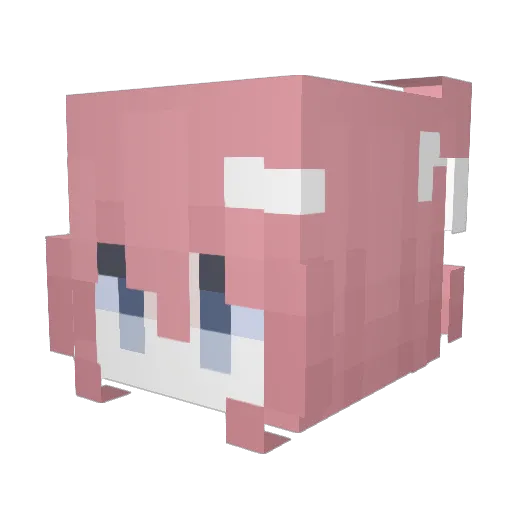 pVqi Minecraft avatar head, 3D render