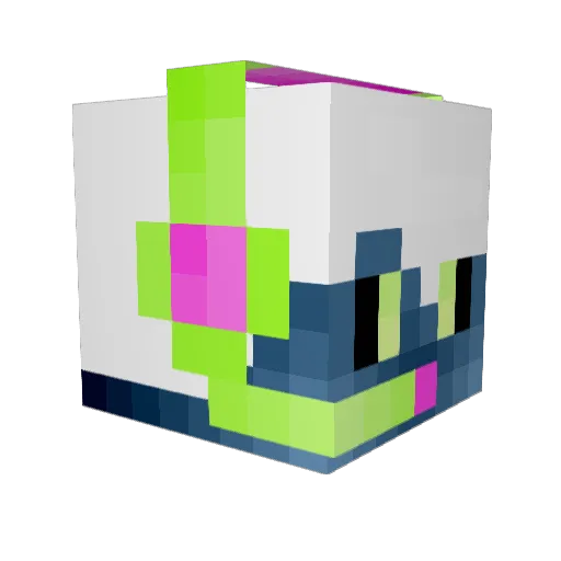 pZSA Minecraft avatar head, 3D render