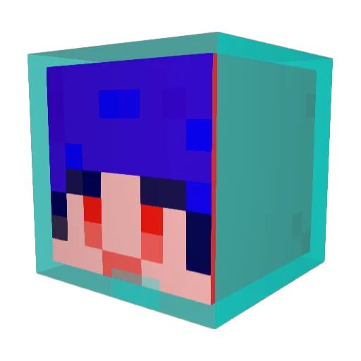 p_ado Minecraft avatar head, 3D render