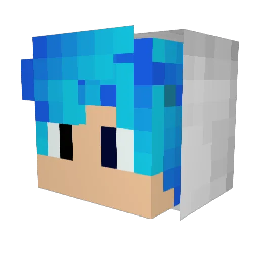 p_m_z Minecraft avatar head, 3D render
