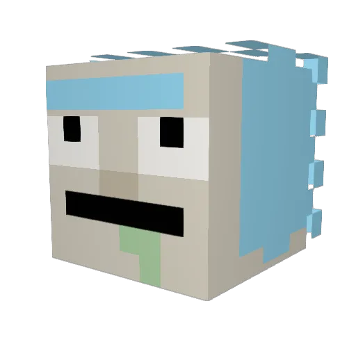 p_slimey Minecraft avatar head, 3D render