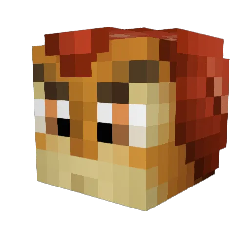 pabbs1992 Minecraft avatar head, 3D render