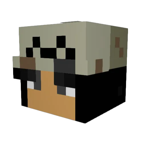 paccar Minecraft avatar head, 3D render