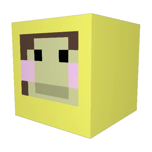 paciix Minecraft avatar head, 3D render