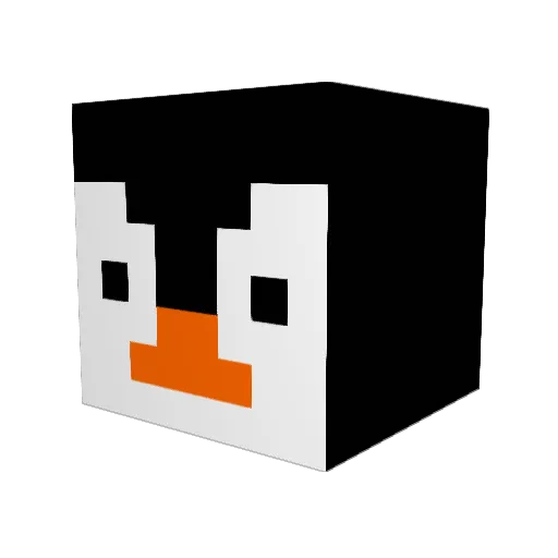 packee Minecraft avatar head, 3D render