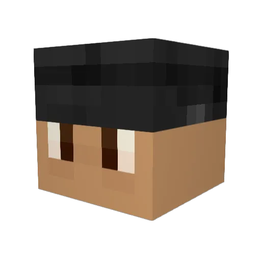 packmaster_ Minecraft avatar head, 3D render