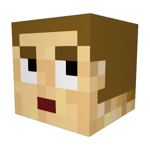 pacman20000 Minecraft avatar head, 3D render