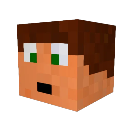 pacraft2 Minecraft avatar head, 3D render