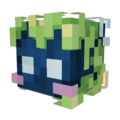 paddingleine Minecraft avatar head, 3D render