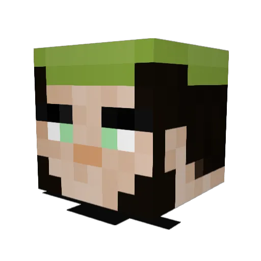 padouan Minecraft avatar head, 3D render